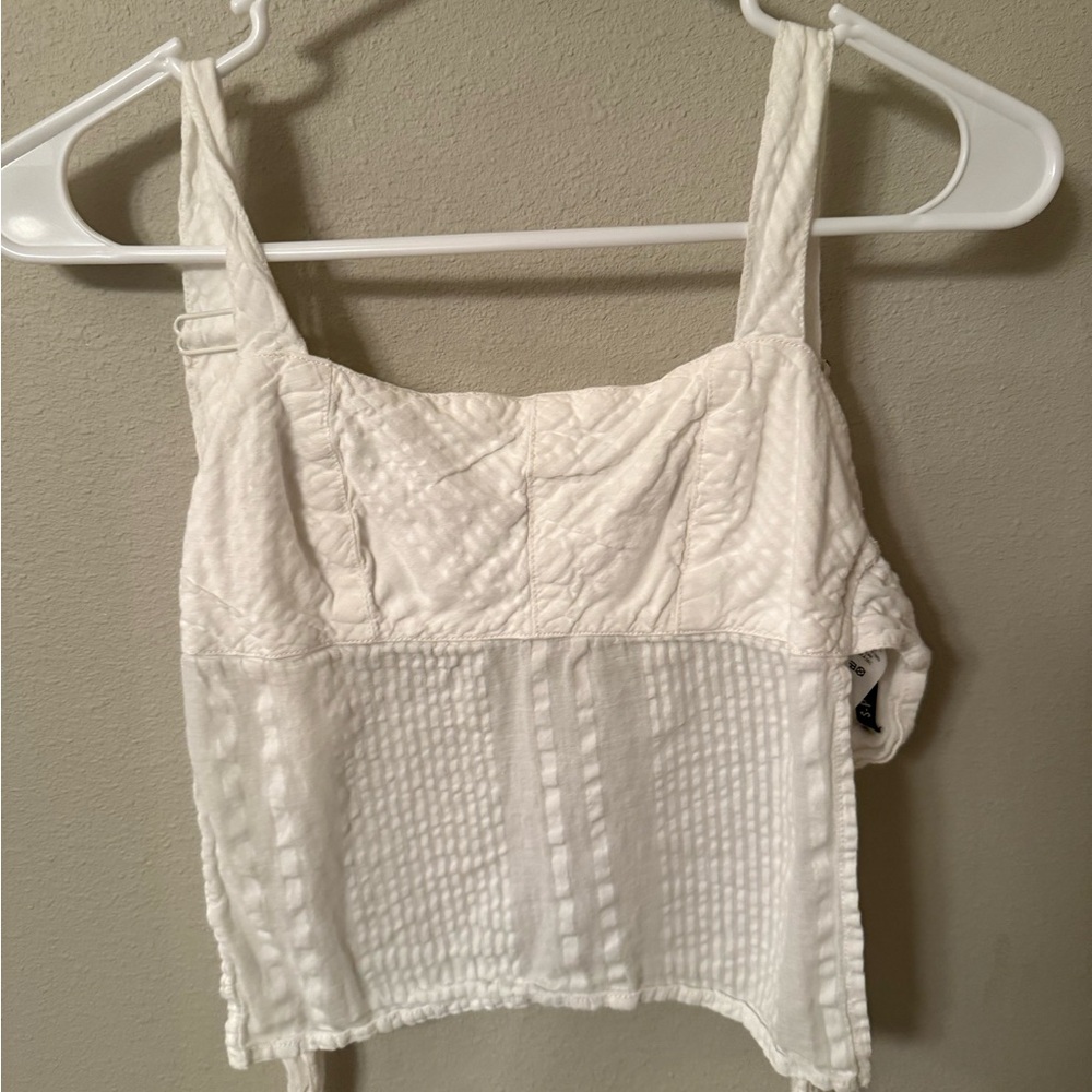 UO White Textured Camisole Top